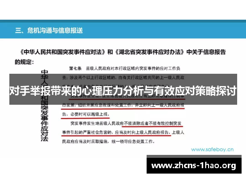 对手举报带来的心理压力分析与有效应对策略探讨